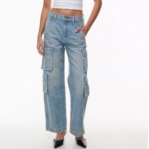 Size:26 Aritzia High Rise Light Blue Cargo Jeans